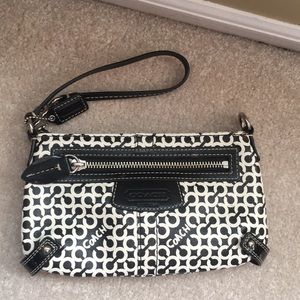 Black and White Coach Wristlet